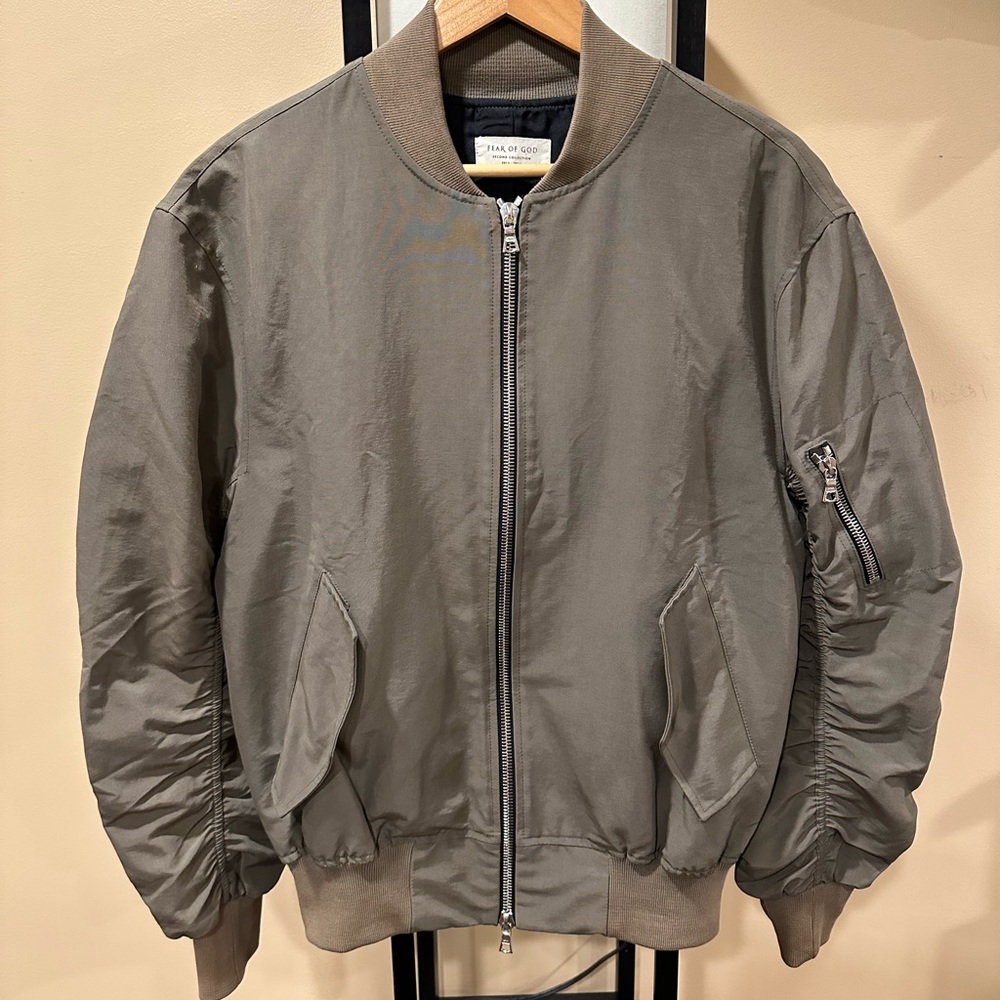 Fear of God Second Collection Olive Green Bomber Jacket